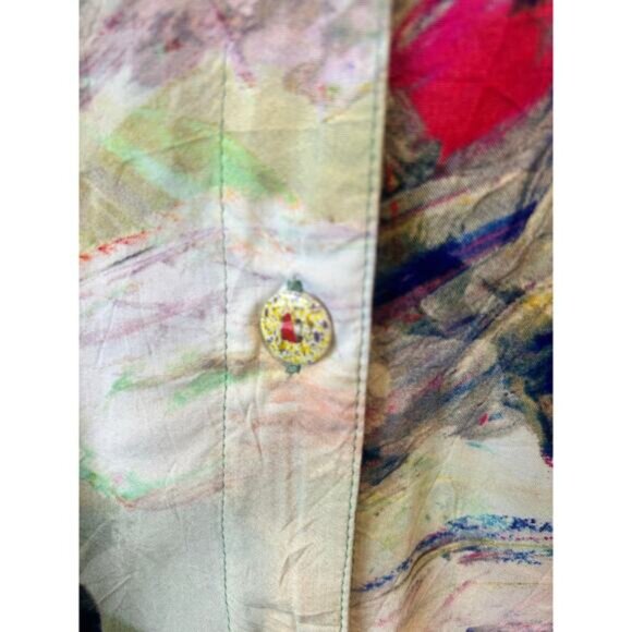 Jams World Honolulu short sleeve color dance shirt button up women's size XXL - Picture 4 of 6